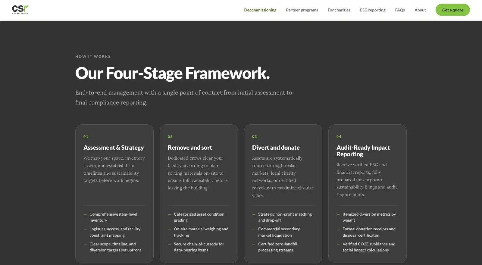 CSR Eco Solutions — One contract, four stages