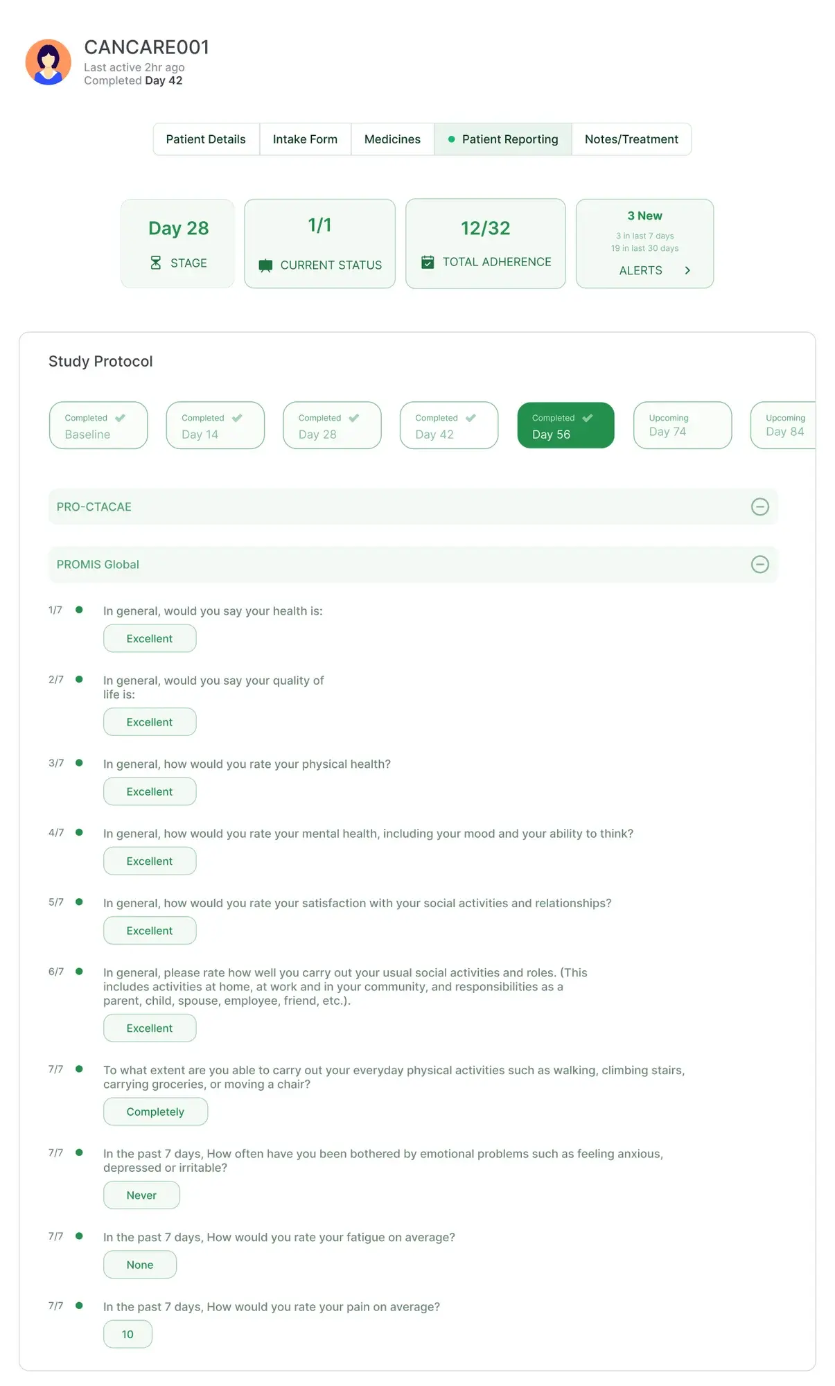 OnTracka — Protocol & patient-reported outcomes
