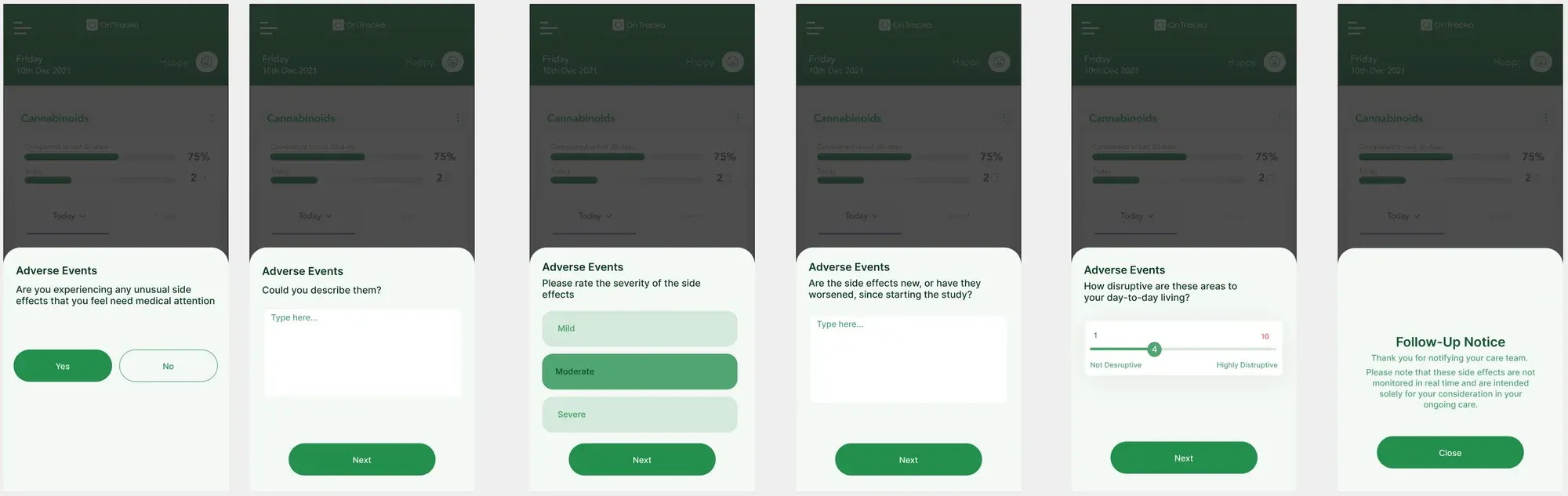 OnTracka — Adverse-event self-report